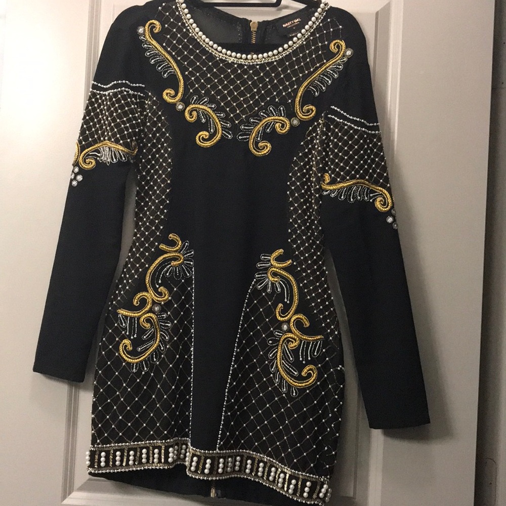 Black embellished dress